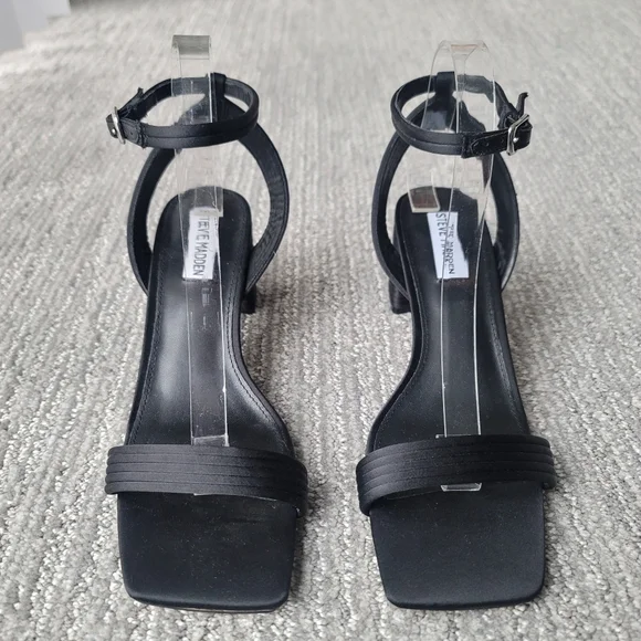 Steve Madden Black Strappy Heels - Picture 5 of 13